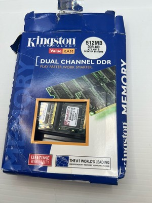 Kingston 512MB 400 Dual Channel DDR Kit NEW/SEALED w/ Damaged Box KVR400AK2/512R