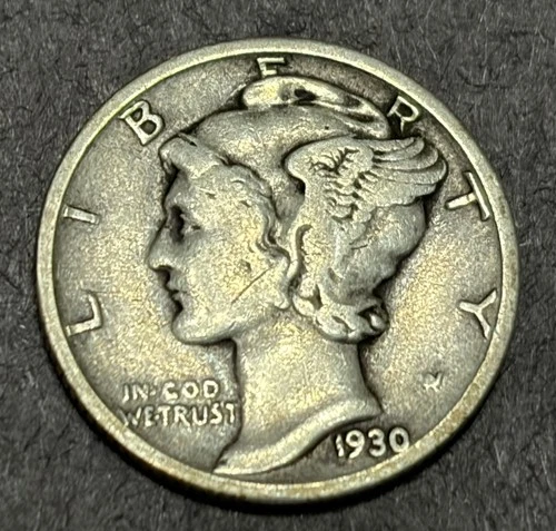 1930-P Mercury Dime 90% Silver Fine F