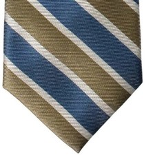 THE CHILDREN'S PLACE Blue Tan Striped Tie For Ages 8-14 Boys Young Mens Necktie