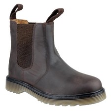 Image of Amblers Chelmsford brown leather air-cushion pvc sole soft-toe dealer boot