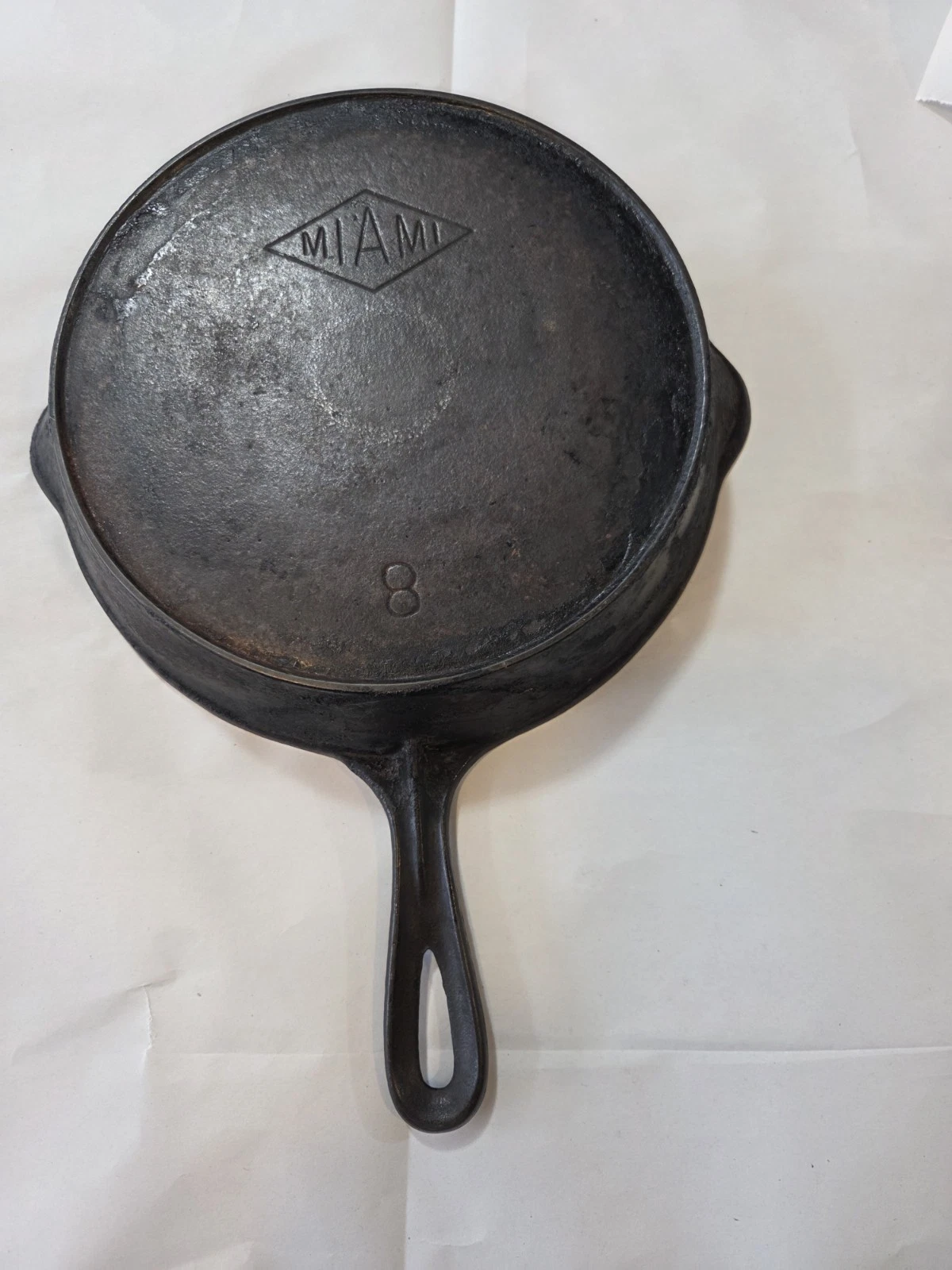 Favorite Piqua Ware #8 Miami Diamond Logo Cast Iron Skillet