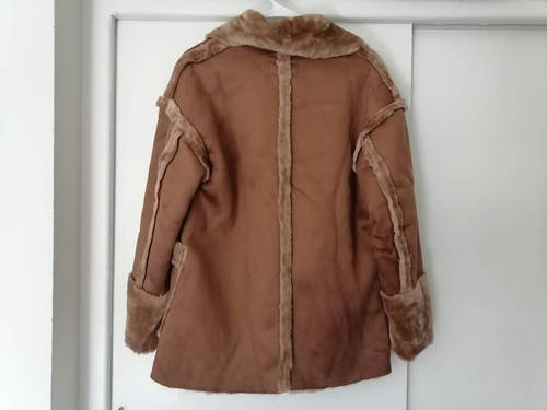Cappotto in pelliccia sintetica oversize Bernardo colore cognac nuovo con etichetta, taglia XS - Foto 2 di 11