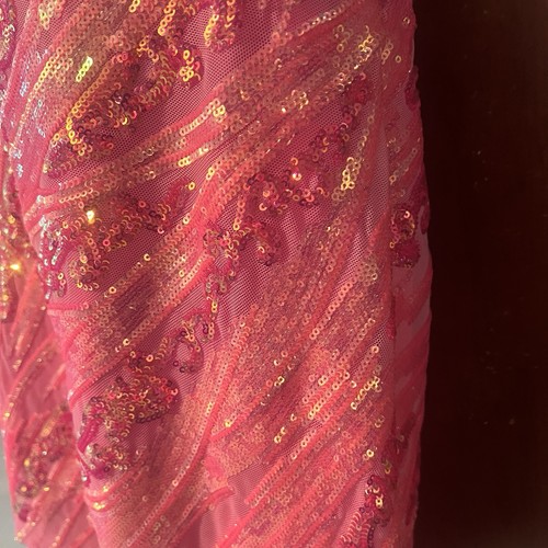 Amarra Size 4 Homecoming Dress Neon Pink Shimmering Sequin Formal Cocktail Party - Picture 10 of 13