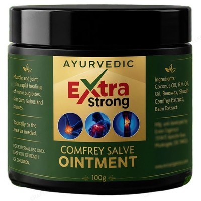 Extra Strong Comfrey Salve Ointment   Traditional Ayurvedic Herbal Balm - 100gm