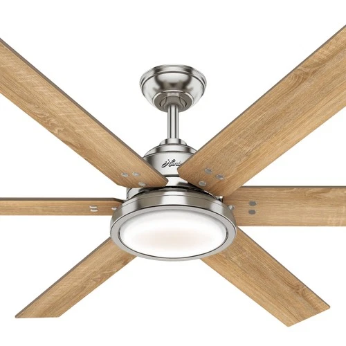 60" Hunter Warrant Brushed Nickel LED DC Ceiling Fan with Wall Control - Picture 8 of 10