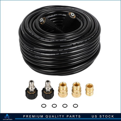 #ad 3200PSI Pressure Washer Hose 100 ft with M22 to 3 8quot; Quick Connect Adapter $53.89