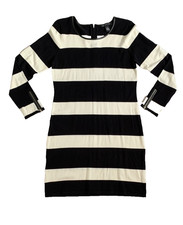 INC International Concepts Black and Cream Striped Dress NEW