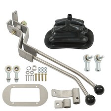 Stainless Steel Twin-stick Shifter Transfer Case Shifter W Boot For Gm Np205gm8