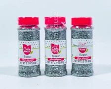 3 Cake Mate SILVER SHIMMER Sugar 2.2 ounces Cake Dessert Topping Decorating