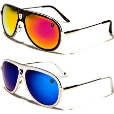 Khan Large Pilot sunglasses Mens Retro Big Mirror Flat Top Vintage UV400
