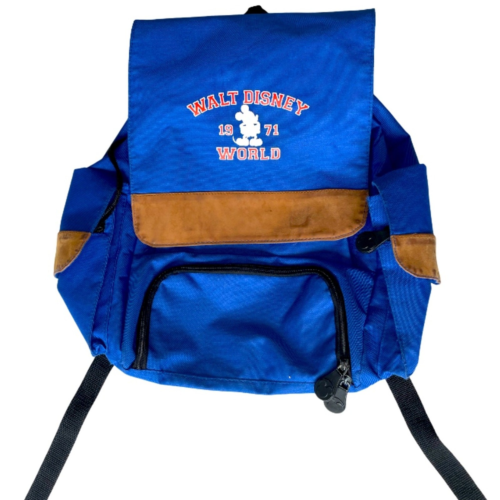 1971 Vintage Disney World Blue & Orange Drawstring Backpack