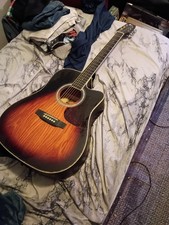Sunburst Dreadnought Acoustic Guitar 6-String Right-Handed Spruce w/ Strap