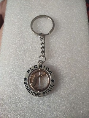 Florida The Sunshine State Spinner Metal Keychain