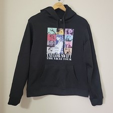 Taylor Swift Hoodie Womens Medium Black The Eras Tour Concert Sweatshirt