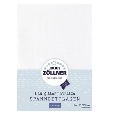 Julius Zöllner Spanntuch Laufgittermatratze 68/90+95/95 Jersey weiß NEU