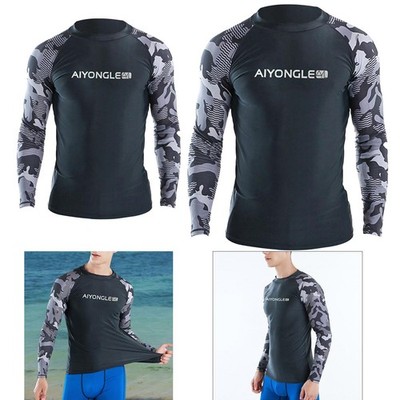 Herren Badeshirt Neoprenanzug Oberteil schnelltrocknend Langarm Neoprenanzug Surfshirt für