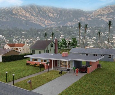 Walthers Cornerstone 1/87 HO Scale Mid-Century Modern Home Carport Rear ToolShed