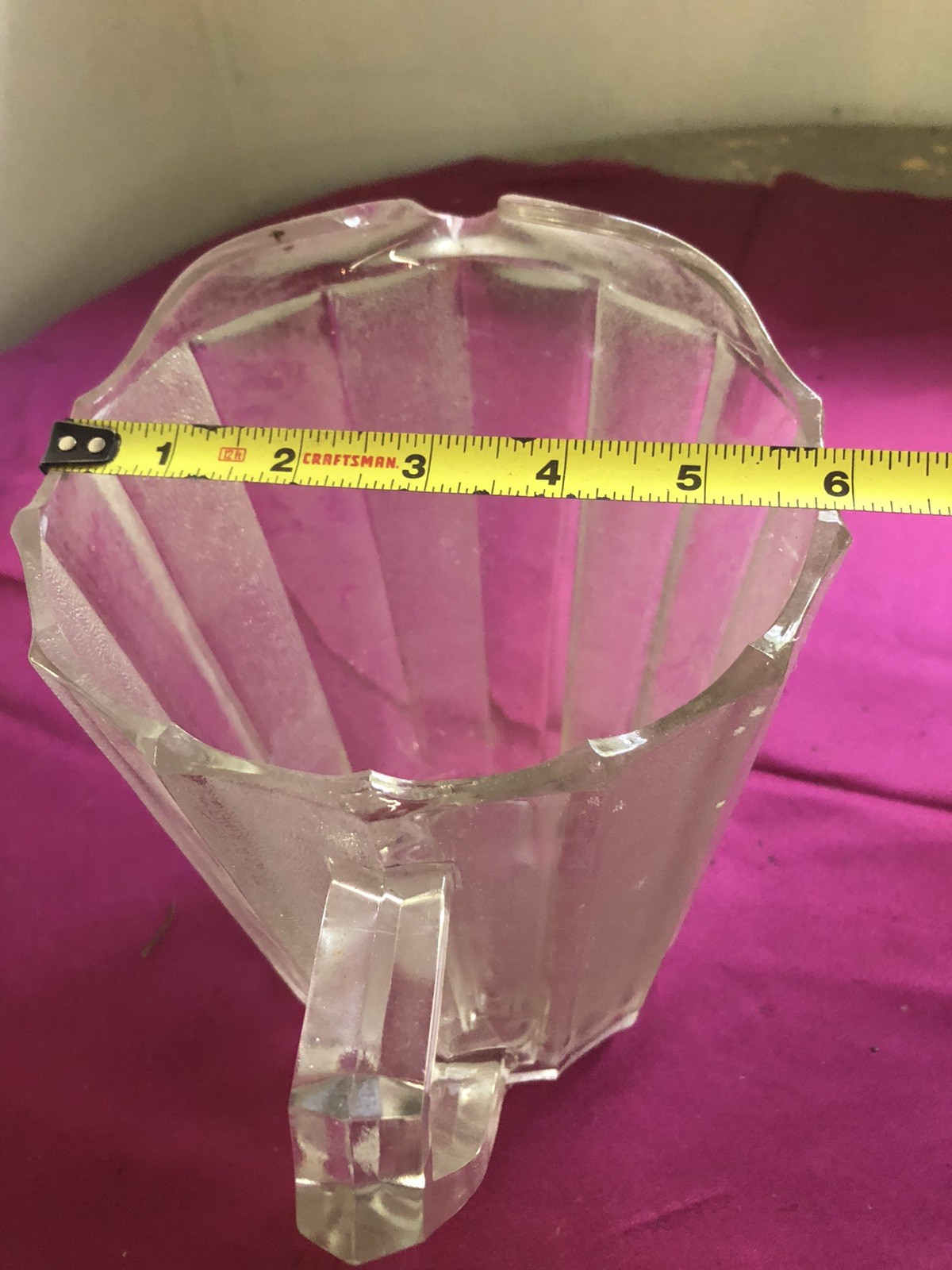 Jeannette “Dewdrop” Pressed Glass 75oz Pitcher Jug