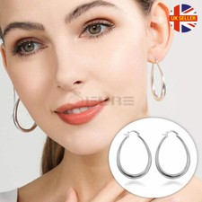 Hinged Ear Hoop Earrings Dangle Drop Crystal Sterling Sliver 925 Girl Women Gift