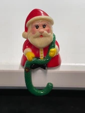 CHRISTMAS STOCKING HOLDER HOOK VINTAGE 1982 SANTA BY SUN HILL