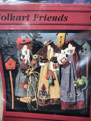 Bastelmuster Puppen 21 Zoll ungeschnitten #229 ''Folkart Friends'' Stofftier Deko Baumwolle Art