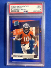 Jerry Jeudy 2020 Panini Donruss Press Proof Blue Rated Rookie PSA 9 - Broncos