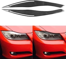 Headlight Eyelid Eyebrow Cover Carbon Fiber For BMW E90 E91 328i 335i 2006-2012