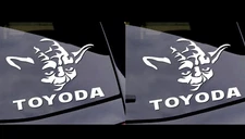 TOYOTA TOYODA STAR WARS Two 5" White vinyl car window decal Laptop Notebook