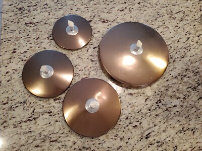 4 Vintage mcm Regal Ware Copper tone Pan Lids Only aluminum mid century modern