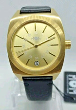 OROLOGIO DONNA MOM OROLOGERIA MODENESE,ITALIAN DESIGN,ORO E CINTURINO PELLE NERO