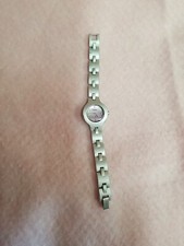 Fossil F-2 Womens Watch Silver Tone Case W/Pink