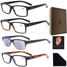 Herren Damen Lesebrille Rechteckig Mode Brillenfassungen Leser 1.5 1.75 2.0 2.5