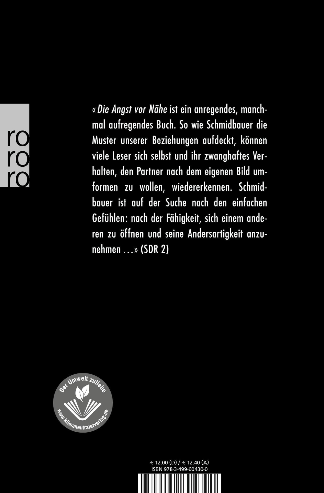 Thumbnail - Die Angst Vor Nähe | Wolfgang Schmidbauer | Taschenbuch | Sachbuch |