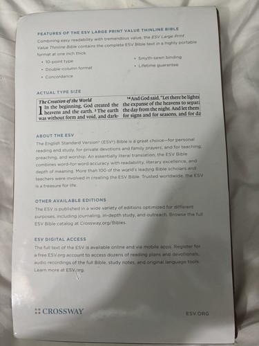 ESV Large Print Thin line Bible TruTone Camel ESV New - Bild 2 von 4