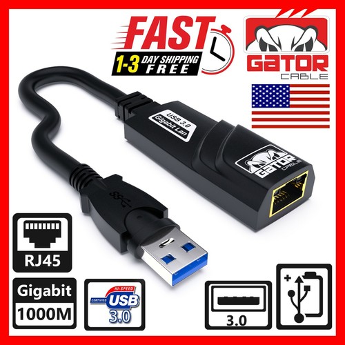 USB 3.0 Gigabit Ethernet LAN RJ45 1000Mbps Network Adapter For Windows PC Mac - Afbeelding 9 van 13