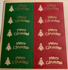 1-10 CT. MERRY CHRISTMAS 4x4 inch SHEET Christmas/Holiday Stickers