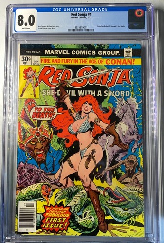 Red Sonja #1 (Marvel 1977) CGC 8.0 Thorne 1st In Her Own Title Andar Unicorn