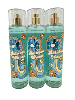 Bath & Body Works LOT 3 Rainbow Waves Fine Fragrance Mist Spray 8 oz Sangria