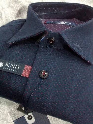 NWT Stone Rose men's size 6(2XL)ong sleeve button down Knit Shirt red dots - Picture 11 of 12