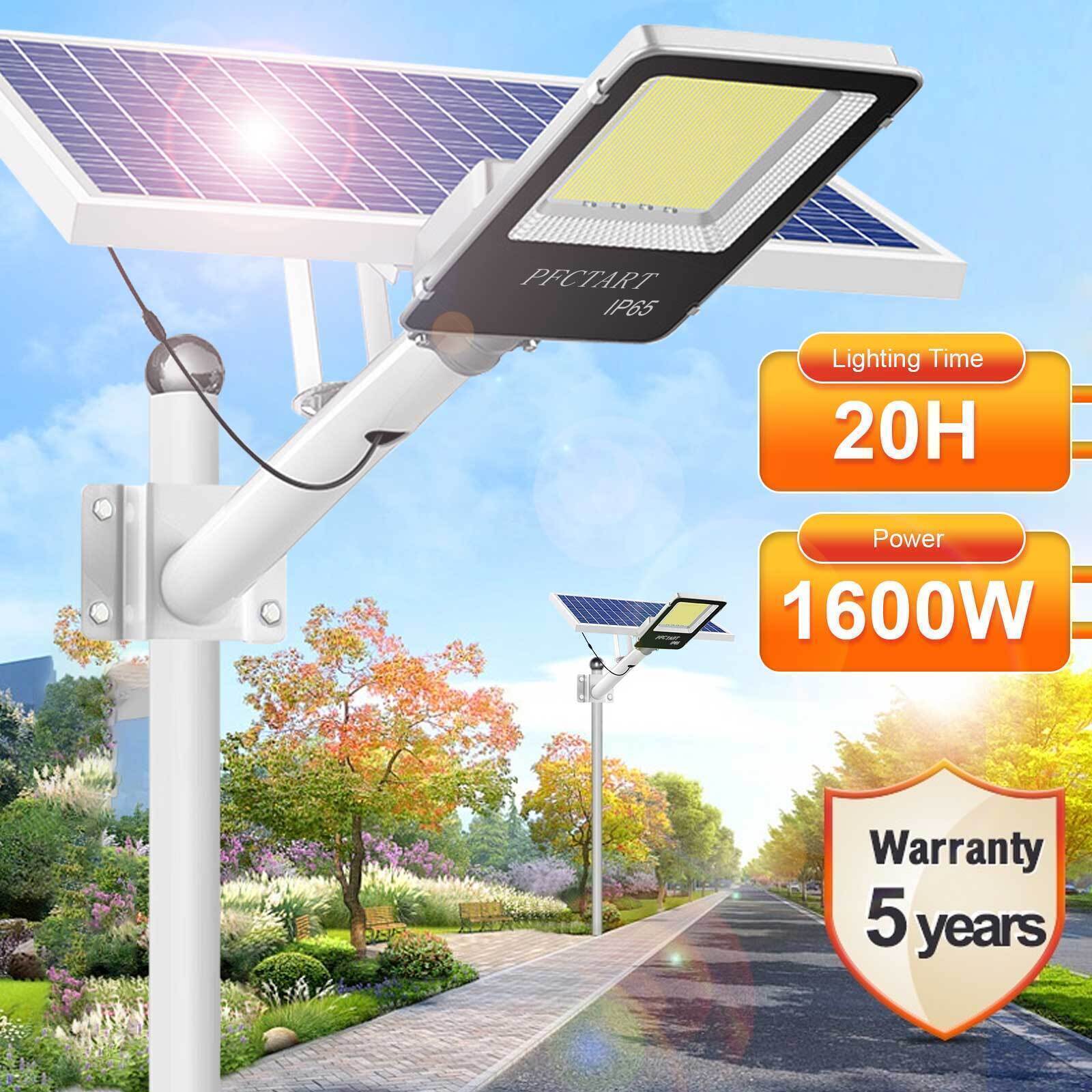 1600W Waterproof Solar Street Light for Outdoor Paths and Parking Lots