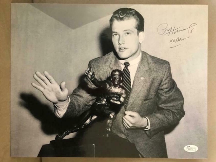 PAUL HORNUNG HAND SIGNED OVERSIZED 11x14 PHOTO NOTRE DAME HEISMAN POSE JSA 