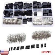 620Pcs 2.54mm Pitch Pin Plug Housing Connector Male Female Crimp Pins Kit /Plier
