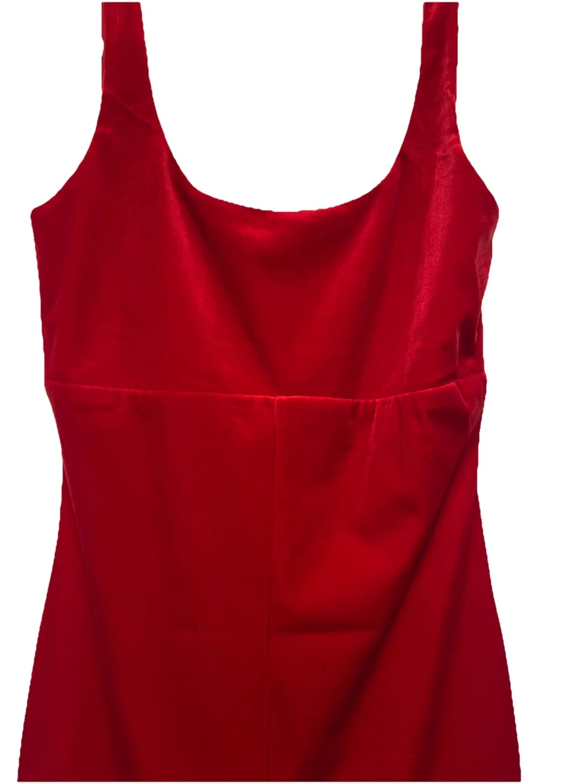 O. Vianca Mini Abito Donna Velluto Rosso Quadrato davanti Abito San Valentino Tg S