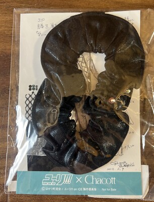 Yuri on Ice x Chacott Victor Black w/ Jewels Scrunchie Hair Tie Anime - NEW