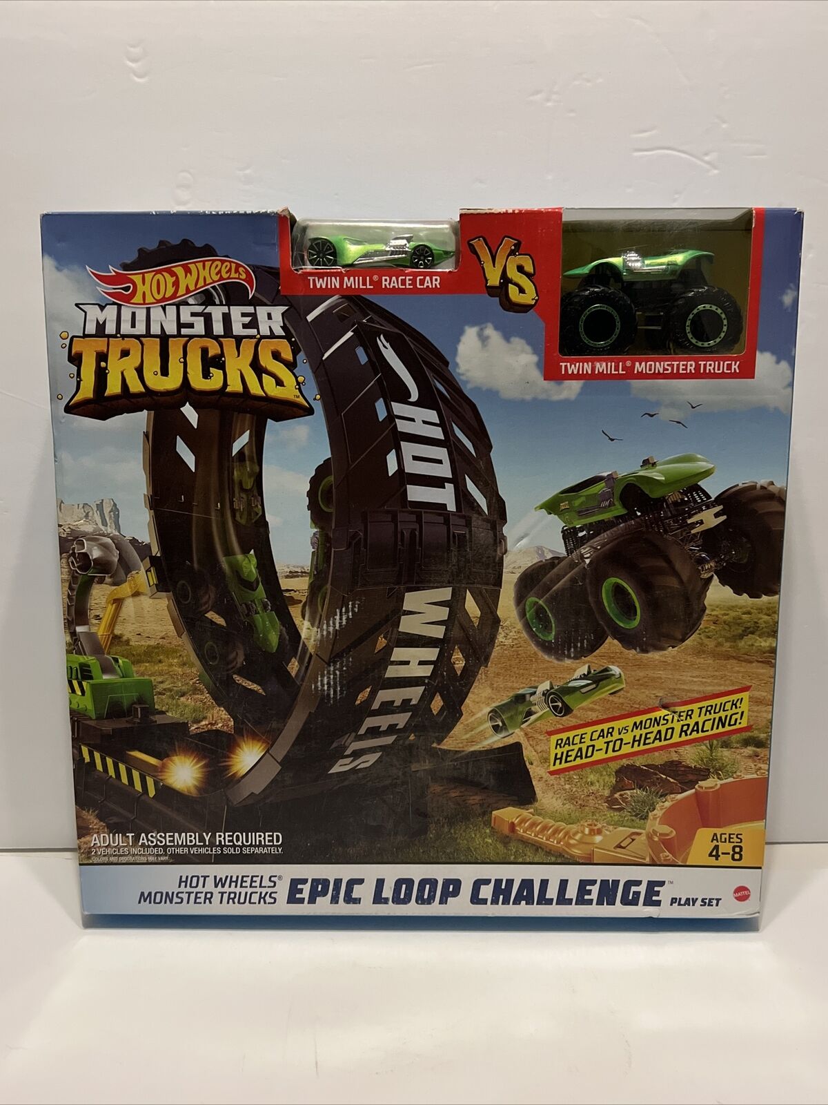 Brand New Hot Wheels Monster Trucks Epic Loop Challenge Playset