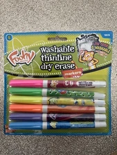 FOOHY Dry Erase Markers Washable Thinline Multicolor 6 Pack LowOdor Vintage 2006