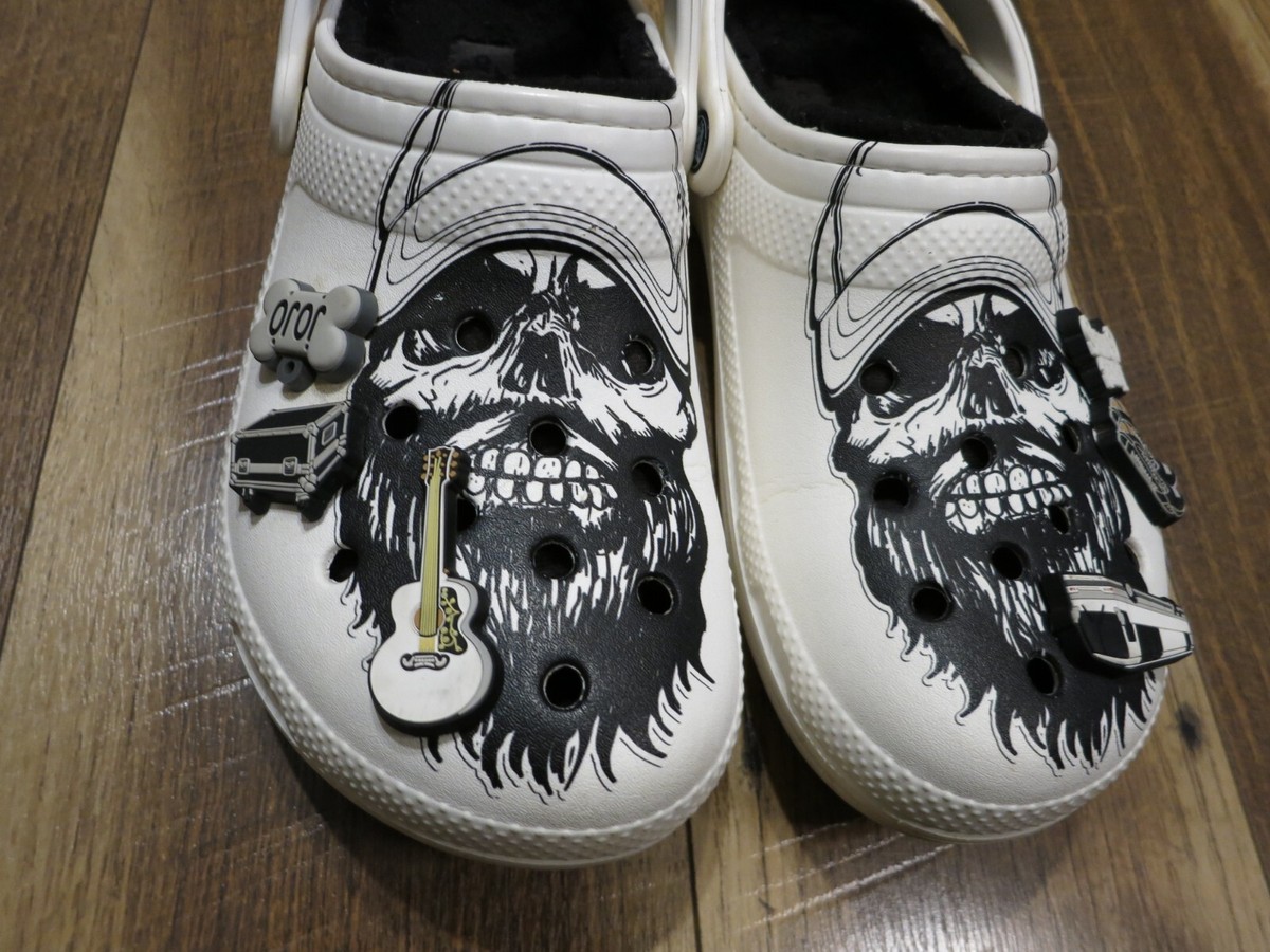Crocs Classic Lined Clogs Luke Combs Skully Men\'s 7 Women\'s Size‎ 9 White Shoes Skull Luke Combs White Crocs-Lined-With | Mercari main image 4