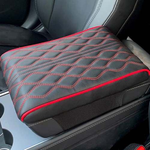 Universal Car Armrest Pad Center Console Cushion Mat Cover Car Accessories Red~
