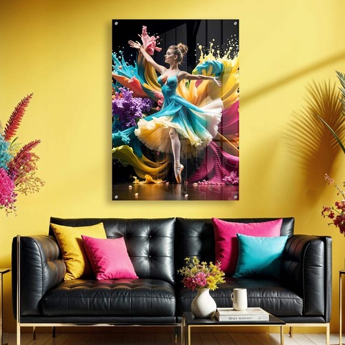 Vibrant Colorful Ballerina Acrylic Wall Art Print Dance Decor - Bild 9 von 15