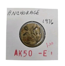 1976 Anchorage City Alaska Transit System One Fare Token AK50-E 